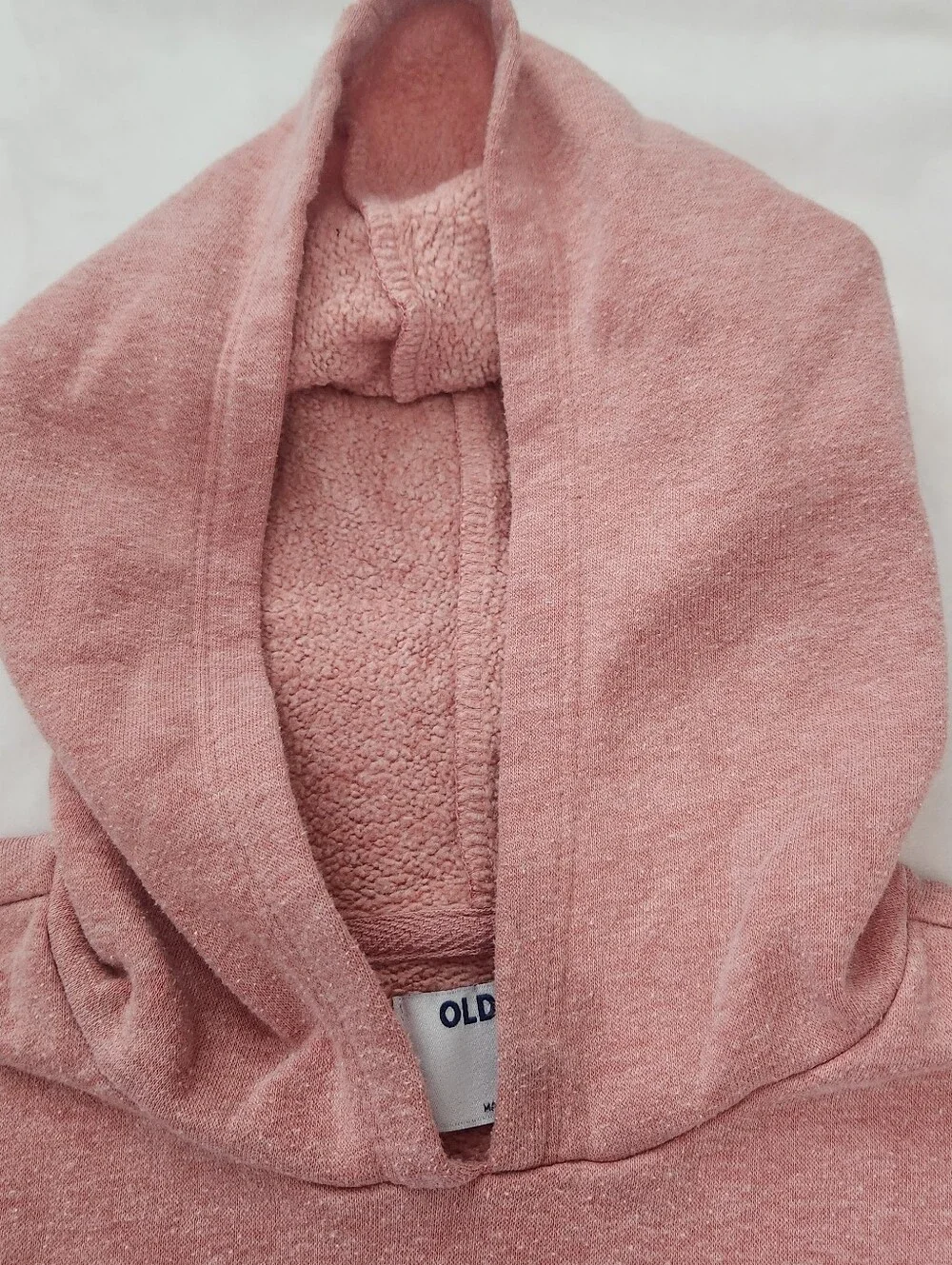 Old Navy Rose Pink Hooded Sweatshirt Dress with Heart Graphic